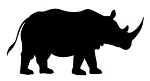 Rhinoceros Silhouette v1  Decal Sticker